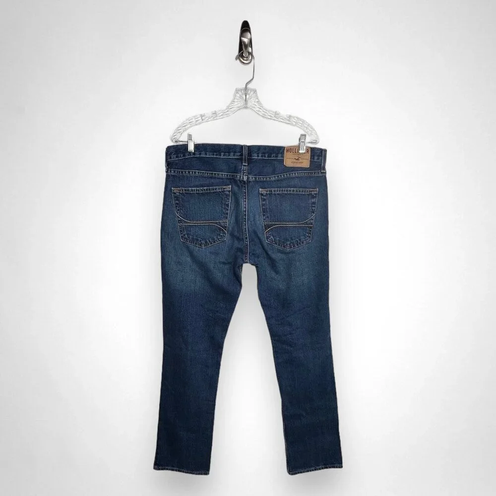 HOLLISTER 34 x 32 Men's Slim Straight Jeans Casual Streetwear‎